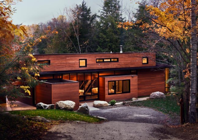 View of approach to Hurteau-Miller Residence