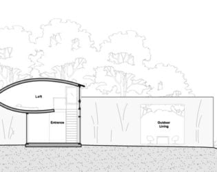 Side-view of Hill-Maheux Cottage visualization