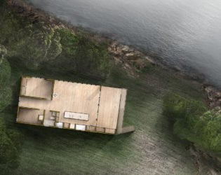 Visualization of main floor plan for Cross-Laminated Timer Cottage