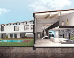 3D Visualization of the Peak Caribbean Residence: Back (river) View