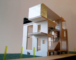 Front-angled view of Echo House model