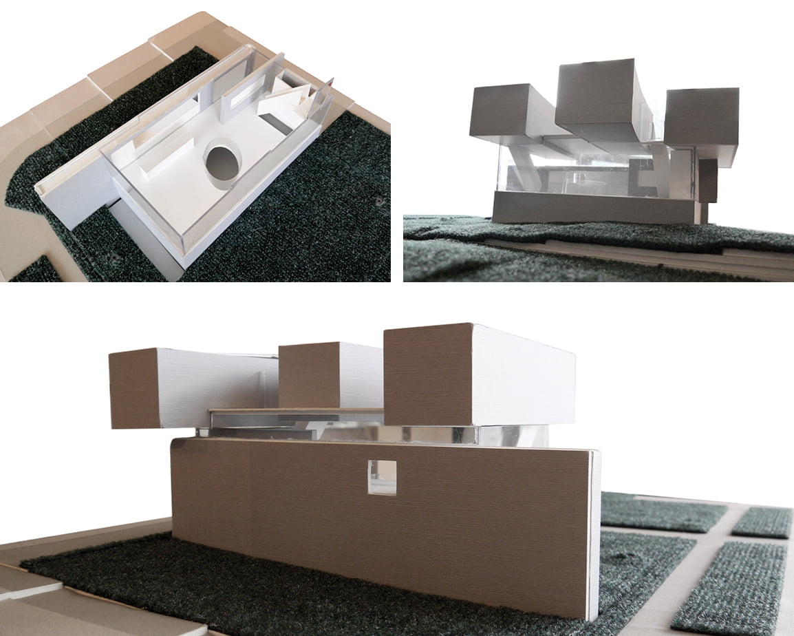 Interior and exterior details of architecture physical models
