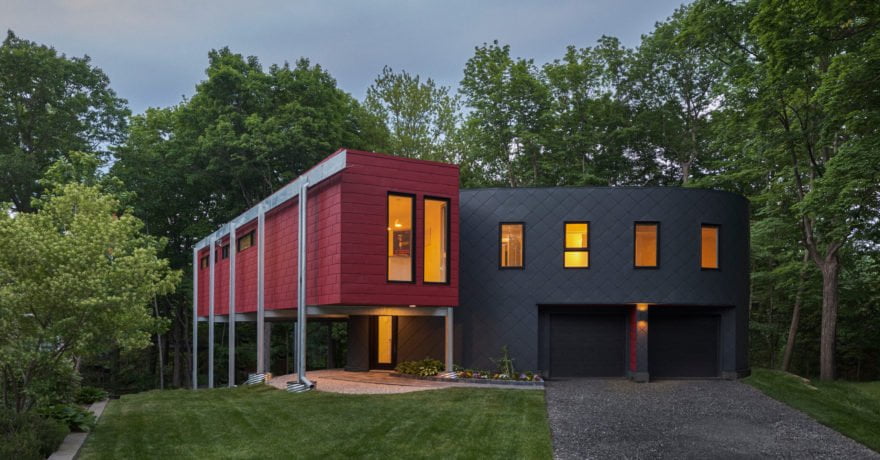 DASH Home project - wide view of modern home design front facade