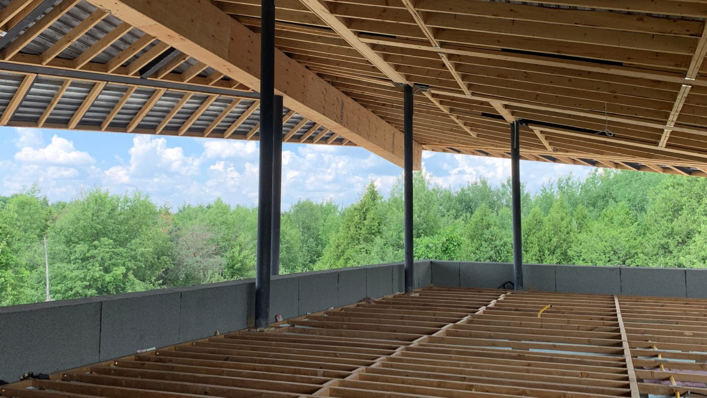 Forest Retreat construction progress outdoor view