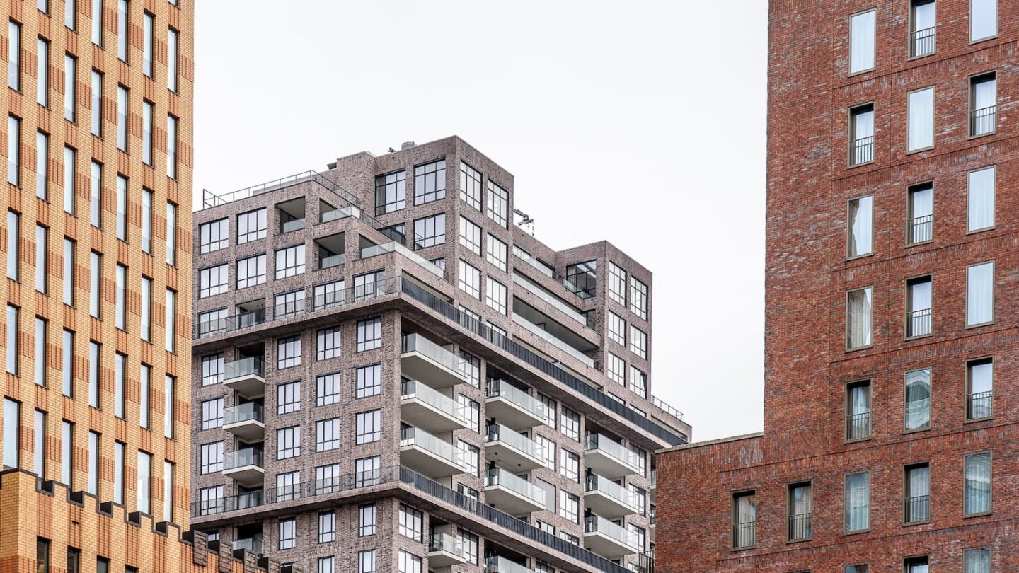 high-rise apartment buildings or condos